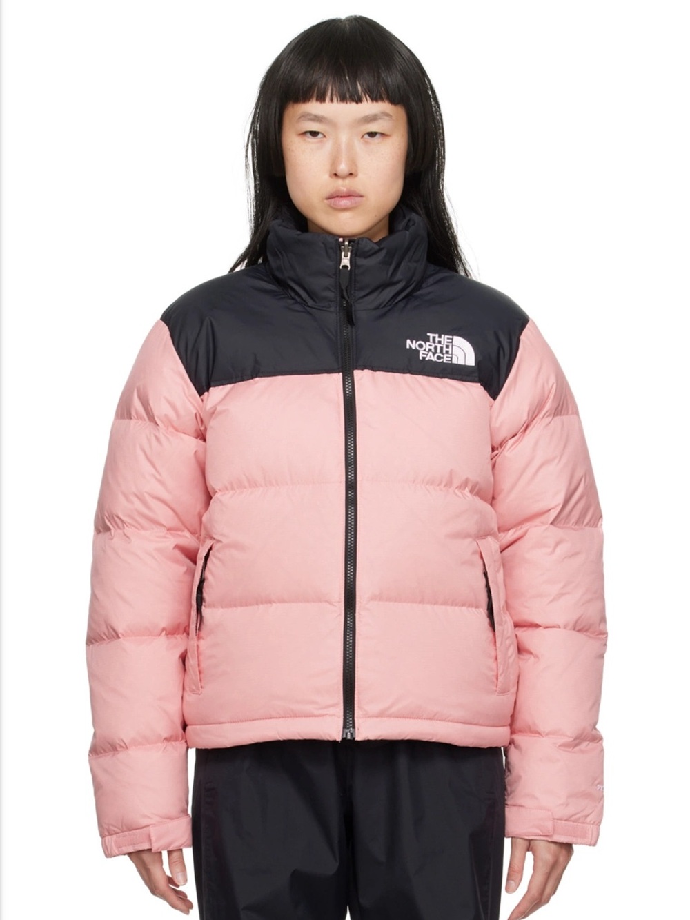 The North Face Nuptse Down Puffer Jacket Pink Black Women’s XL